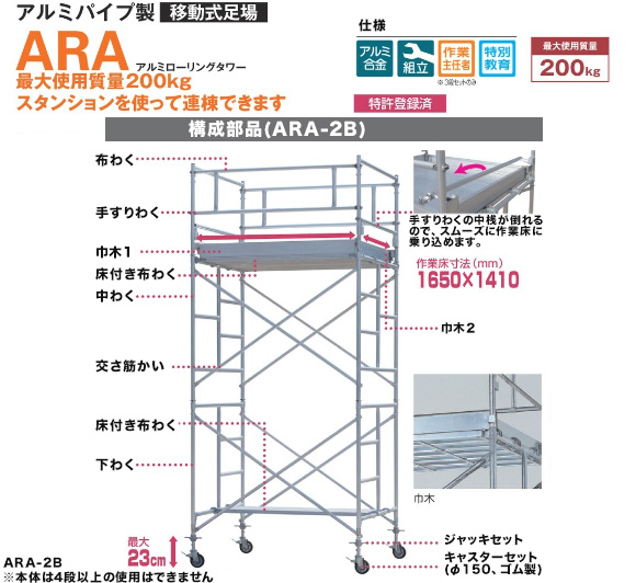 アルミローリングタワー ARAシリーズ | あしばバンク